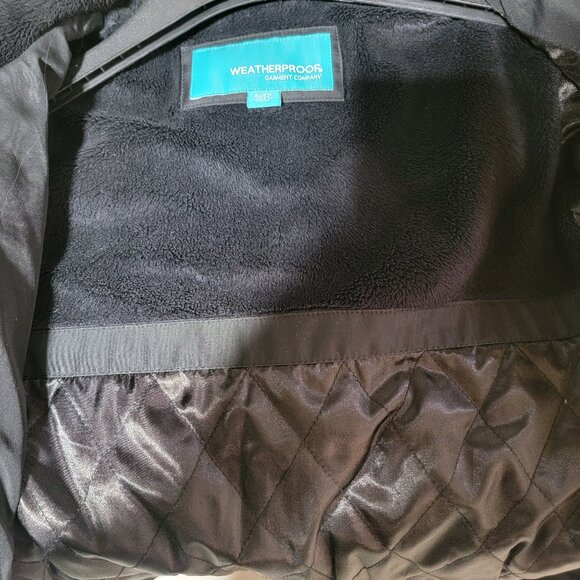 BLACK WOMEN'S WINTER RAINCOAT/ALL-PURPOSE COAT W/HOOD WEATHERPROOF BRAND - Picture 7 of 8